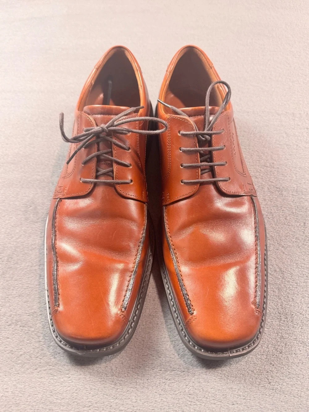 ECCO Men's Brown Leather Derby Oxfords